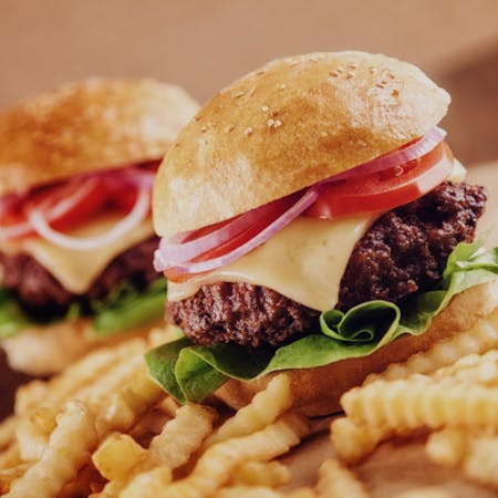 Bison Burger with Caramelized Onions