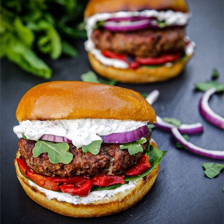 Greek Lamb Burgers with Tzatziki Sauce