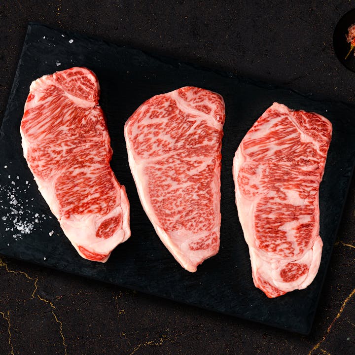 Image of Japanese A5 Wagyu New York Strip Steak Trio