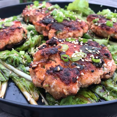 Salmon Cakes & Asian Greens